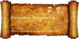 Peleskei Vincencia névjegykártya
